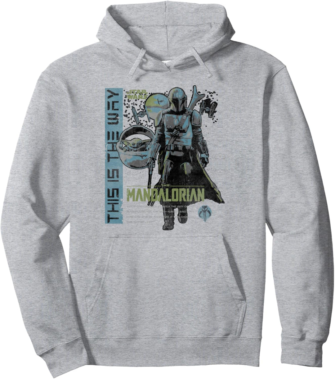 Star Wars Mandalorian & The Child Green & Blue This Way Pullover Hoodie