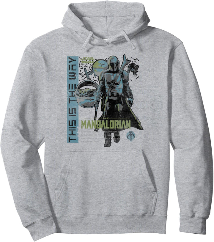 Star Wars Mandalorian & The Child Green & Blue This Way Pullover Hoodie