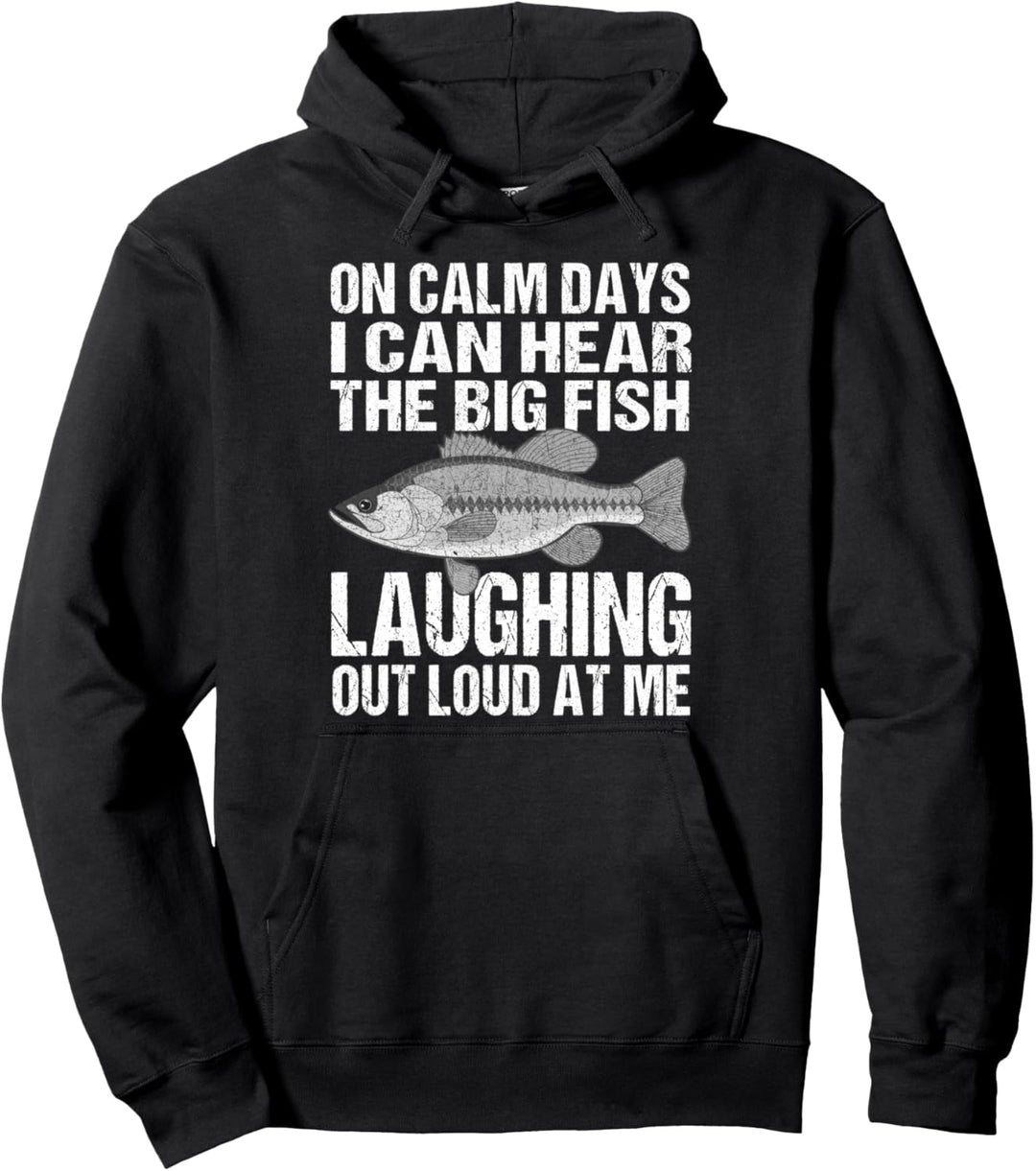 Fish Laughing At Me Funny Fishing Pullover Hoodie