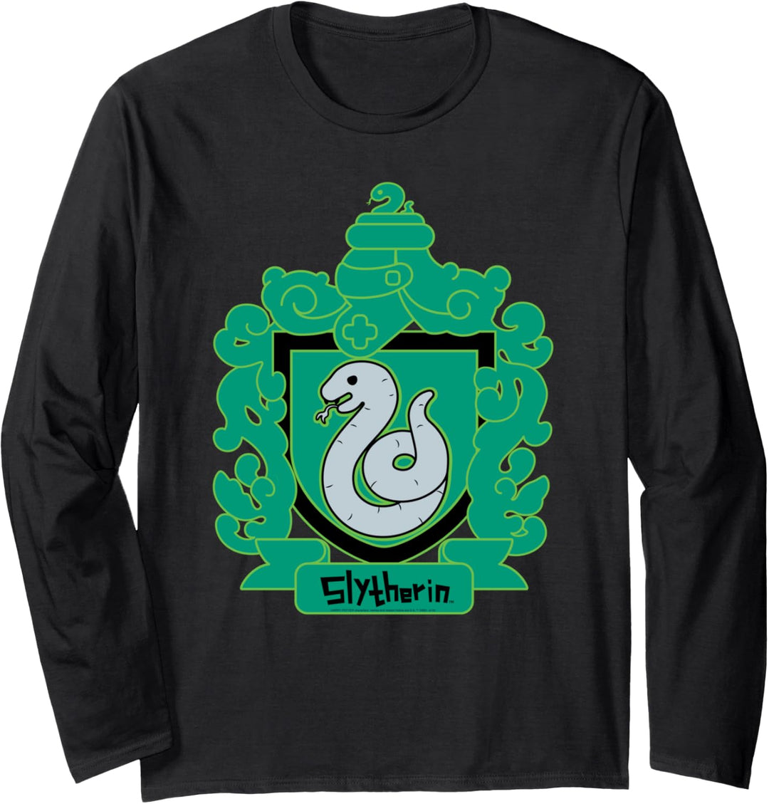 Harry Potter Chibi Slytherin Crest Langarmshirt