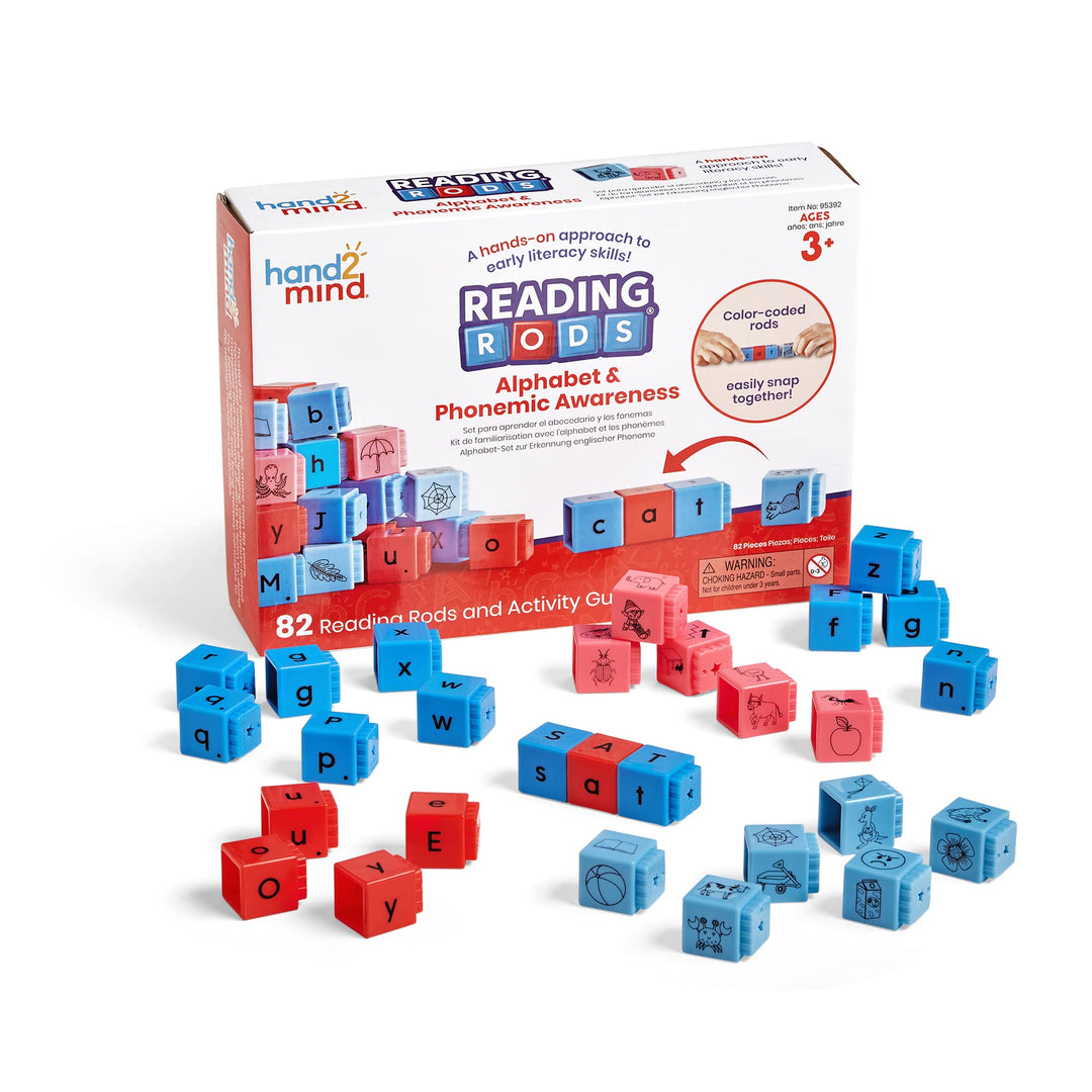 Learning Resources Reading Rods – Textstäbe Alphabet-Set zum Erkennen englischer Phoneme, Lesen lern