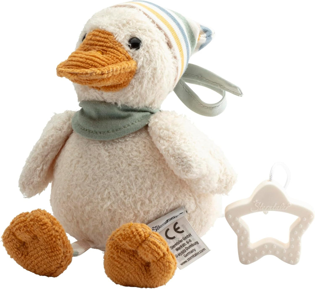 Spieluhr klein Ente Edda Lou, Kuscheltier mit Einschlafhilfe, Melodie Brahms Wiegenlied Spieluhr Ent