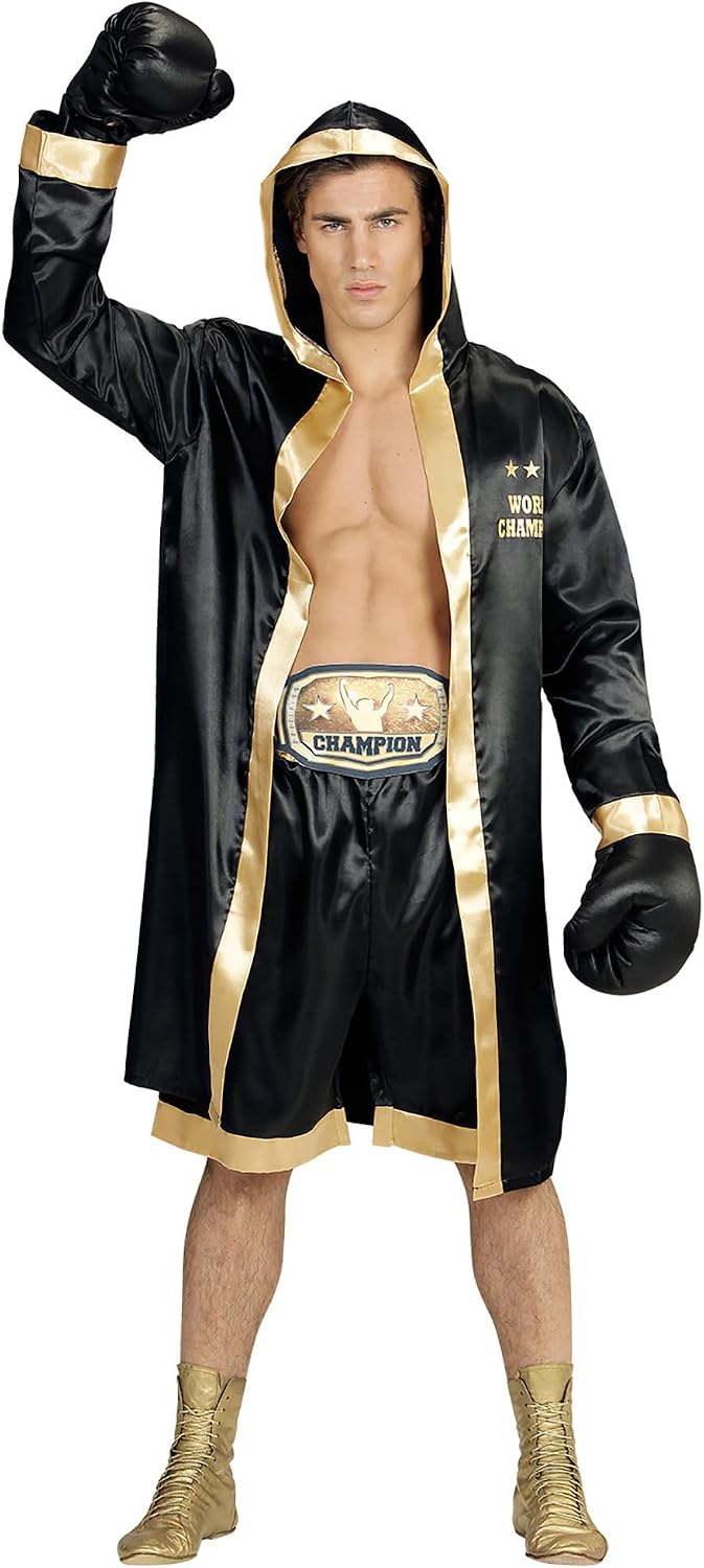 W WIDMANN MILANO Party Fashion - Kostüm Boxer World Champion, Boxermantel mit Kapuze, Sportler, Kick