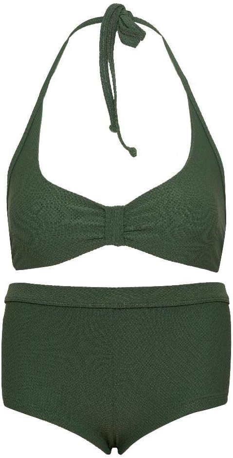 La-V Mädchen Neckholder-Bikini 164-170 Oliv, 164-170 Oliv