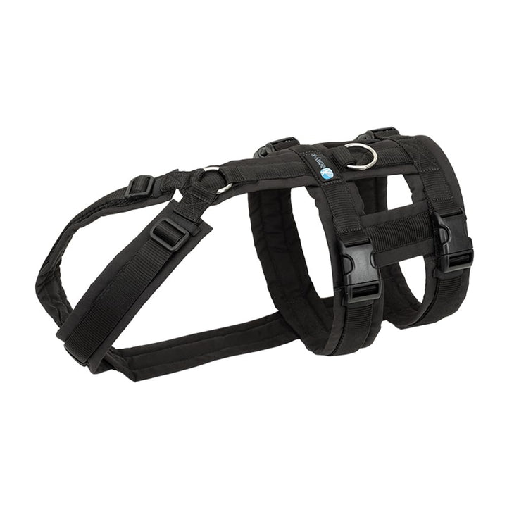 Anny-X Brustgeschirr Safety Fun Schwarz-Schwarz | Ausbruchsicheres Hundegeschirr mit Taillengurt | G
