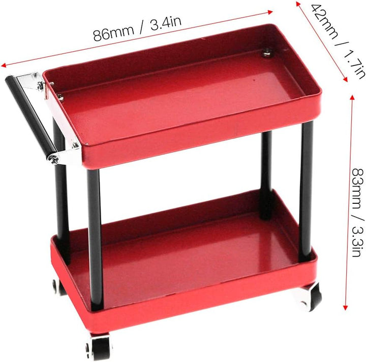 RC Car Tools Trolley, 2 Tier RC Simulation Repair Tools Trolley Tray Holder, Mobile Werkstatt Garage