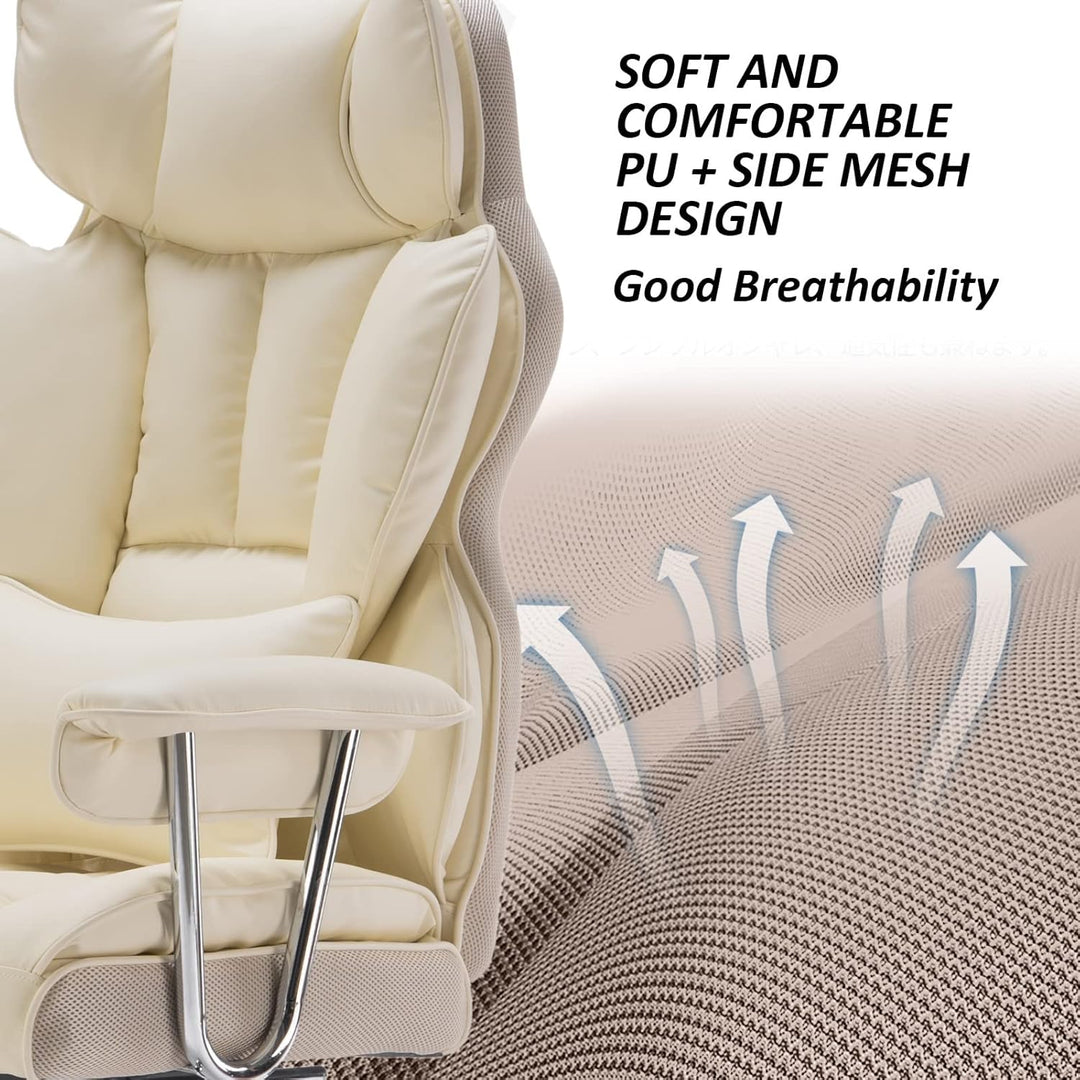 Efomao bürostuhl,PU Leder bürostuhl ergonomisch,schreibtischstuhl,Office Chair 150KG,Verstellbarer D