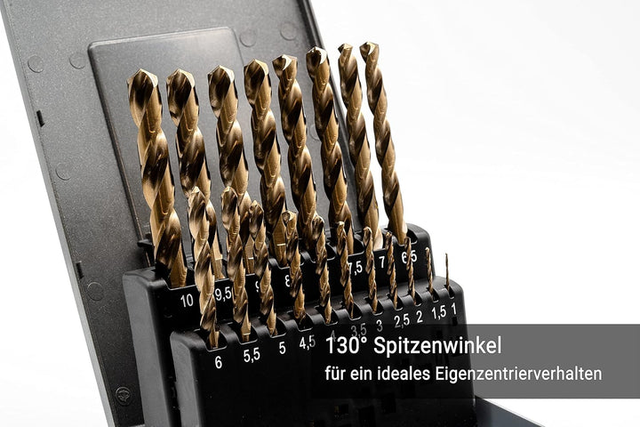 BaerCoil BAER HSSE Spiralbohrer Set (0,5mm steigend) 1-10 mm inklusive Bohrpaste - Bohrersatz aus ho