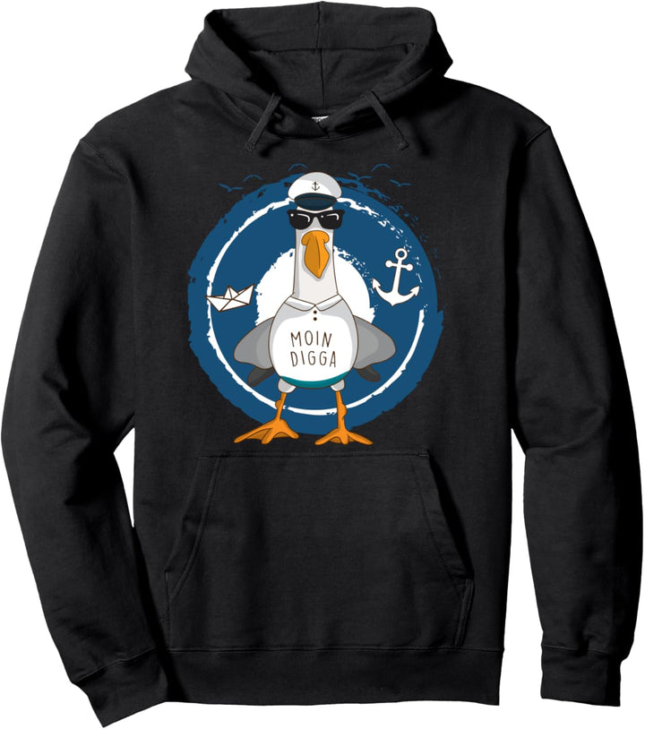 Moin Digga Plattdeutsch Norden Ostsee Norddeutscher Möwe Pullover Hoodie