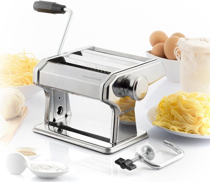 InnovaGoods - Frische Nudeln Maschine, Manuell mit 3 Walzen für Spaghetti, Tagliatelle, Lasagne, Ein