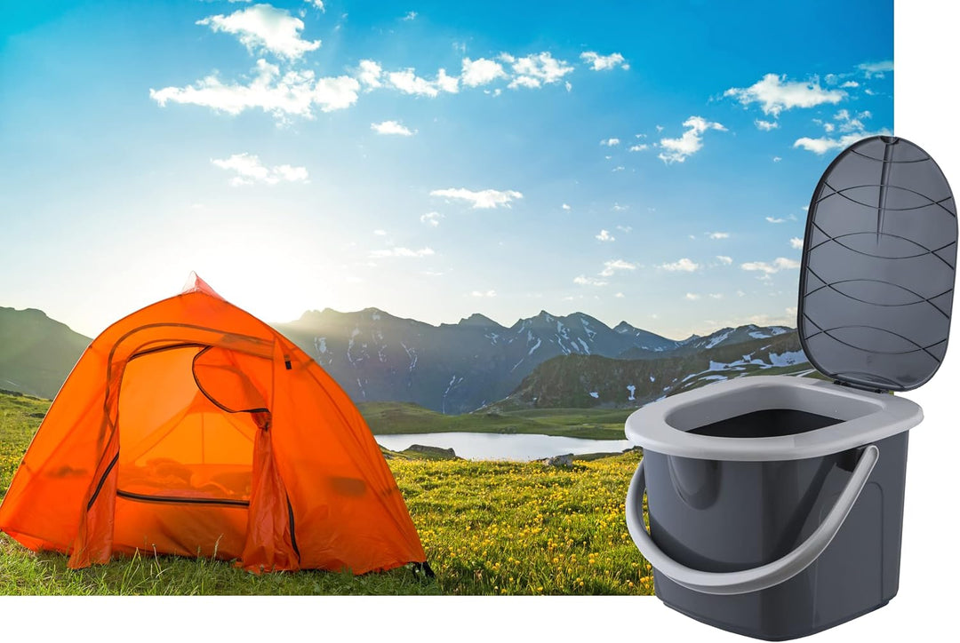 BranQ - Home essential 100% recycelt Kunststoff PP, Ökologisch, Mobile Campingtoilette 15,5 Ltr mit
