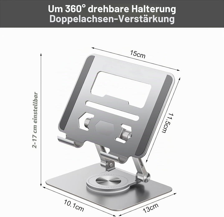 Stehaufe Drehbare Halterung aus Aluminiumlegierung für Tablet-Stände, 360° Drehbarer Laptop Ständer,