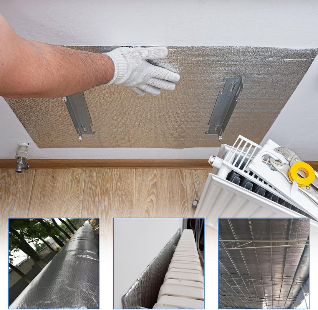 Heizkörper Reflexionsfolie Heizung, 5m x 60cm Isolierfolie Heizung Isoliermatte Thermofolie Dämmfoli