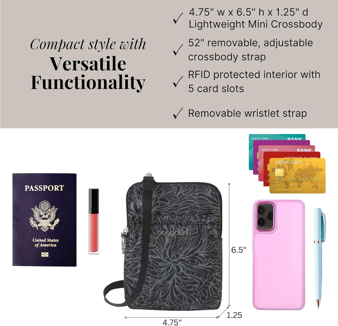 Baggallini Rfid Bryant Pouch Rfid Bryant Pouch Midnight Blossom, Midnight Blossom