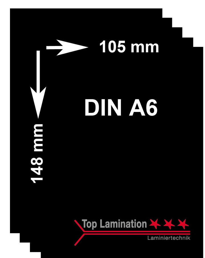 Top Lamination 100 Blatt DIN A6 (105x148mm) 350g/m² schwarzes Papier - Black Paper DIN A6 (105 x 148