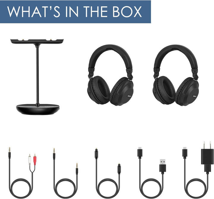 SIMOLIO Duo Kabelloser TV Kopfhörer zum Fernseher, Funkkopfhörer mit Kino & Dialogmodus, Bluetooth &