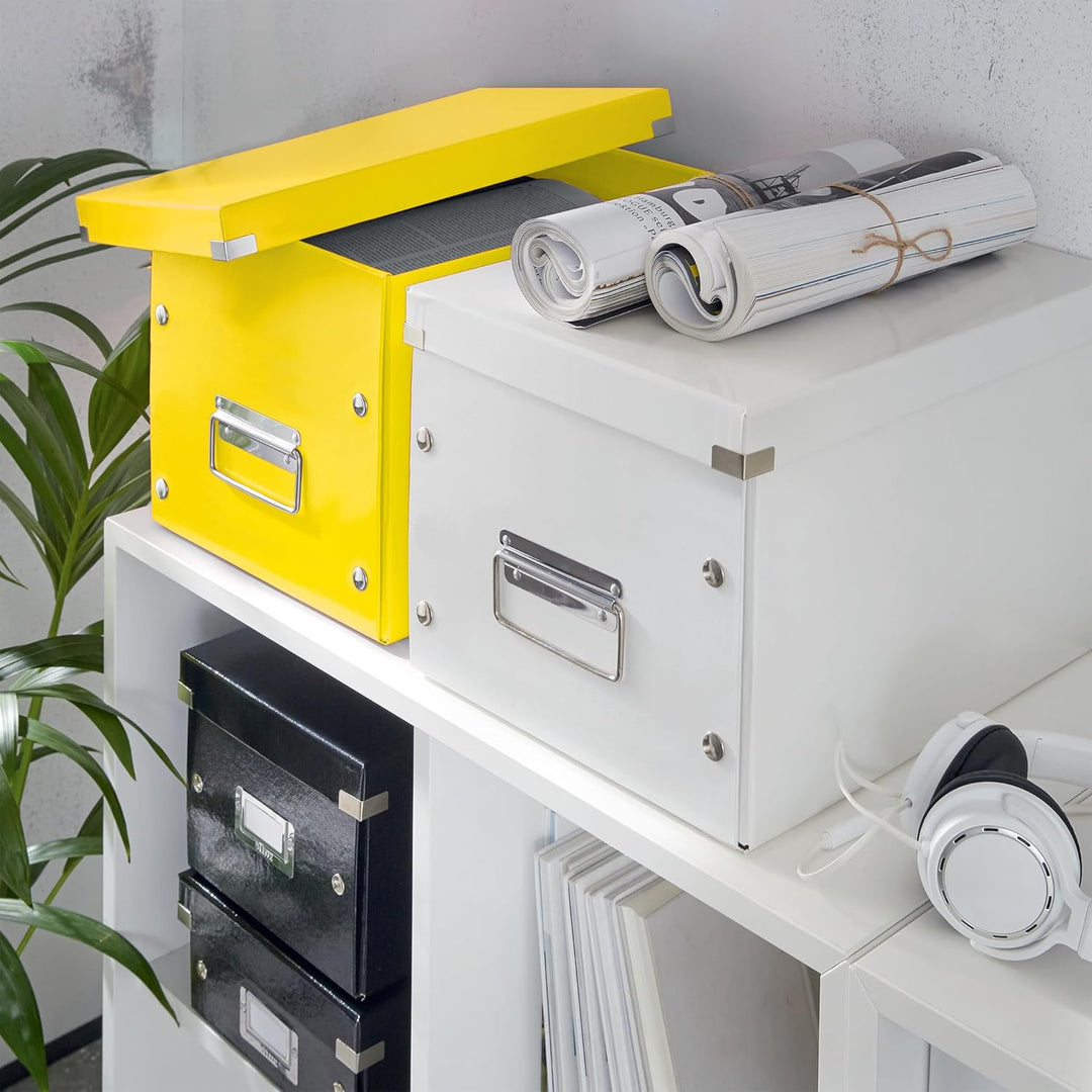 Leitz Click & Store Aufbewahrungsbox mit Deckel Gross, Würfelbox passend für Kallax Regale in Wohnzi