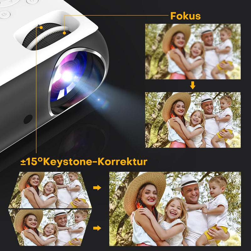 HOPVISON Beamer 4K Unterstützt, 9500 Lumen Beamer Bluetooth 5.1, Native 1080P Tragbare Mini Heimkino