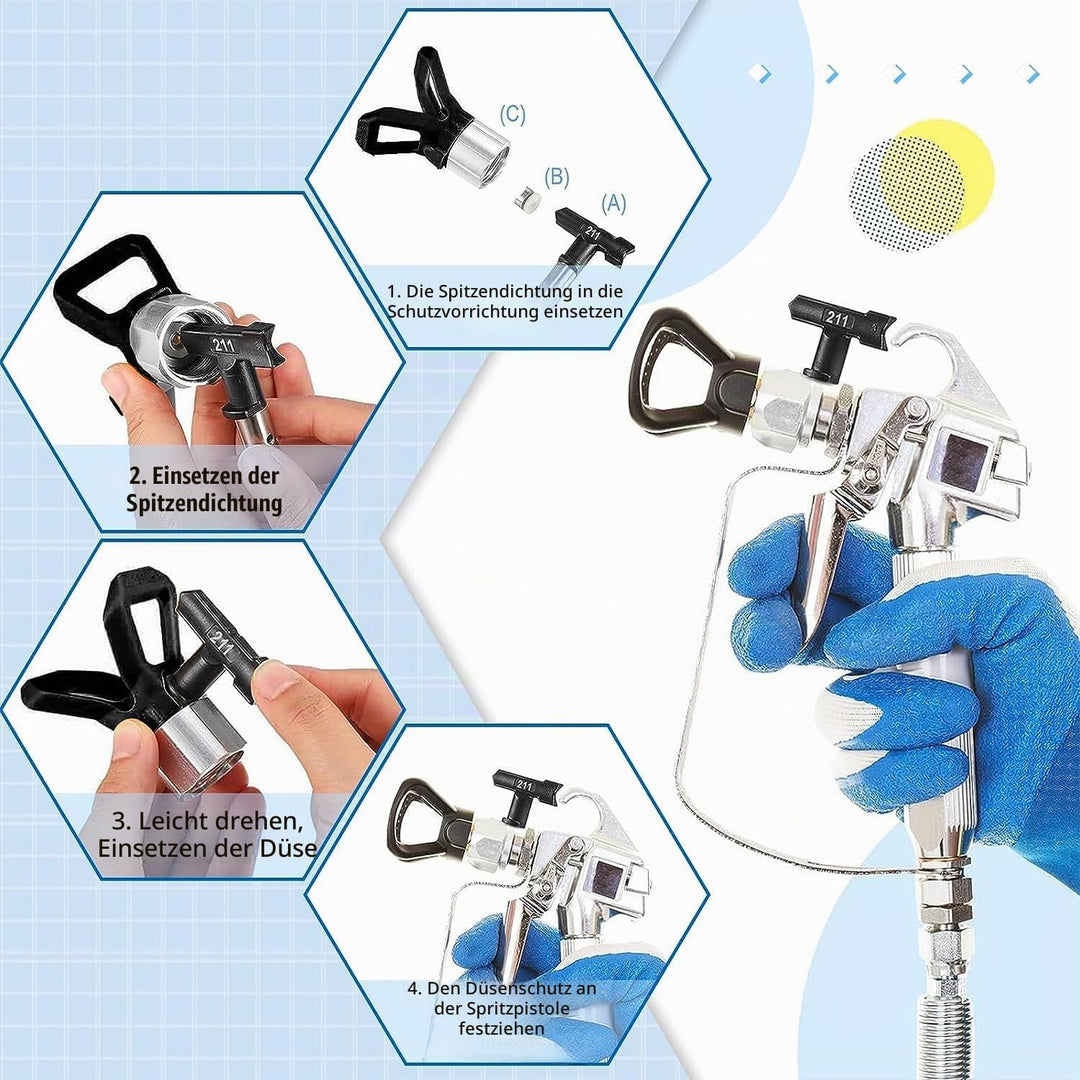 WOOLUCK® 6 Stück Airless düse mit spitzendichtung,und 60 Mesh Airless Spray Gun Filter Elemente,für