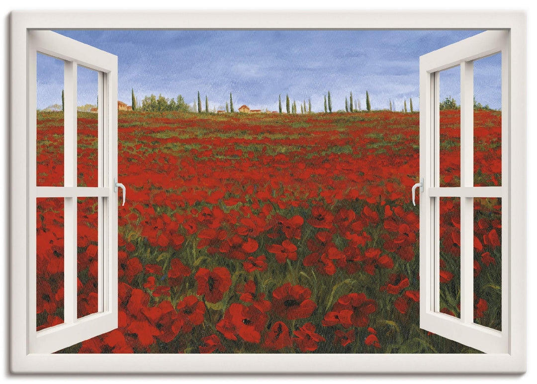ARTland Leinwandbilder Wandbild Bild auf Leinwand 100x70 cm Landschaften Fensterblick U1TK 4 Jahresz