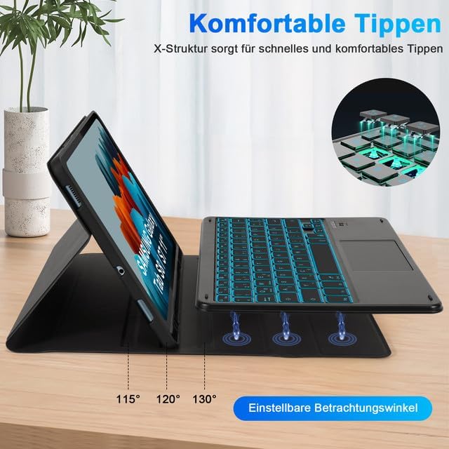 LAMA Tastatur Hülle mit Touchpad für Samsung Galaxy Tab 10.9&