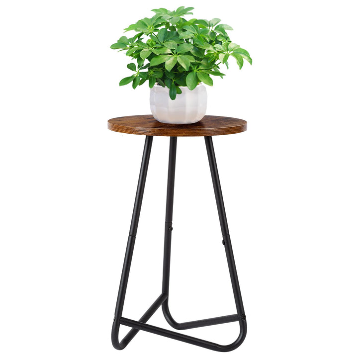 HDANI 50cm Rund Pflanzenständer,Blumenständer,Pflanzenregal aus Holz und Metall,Modernes Regal für Z