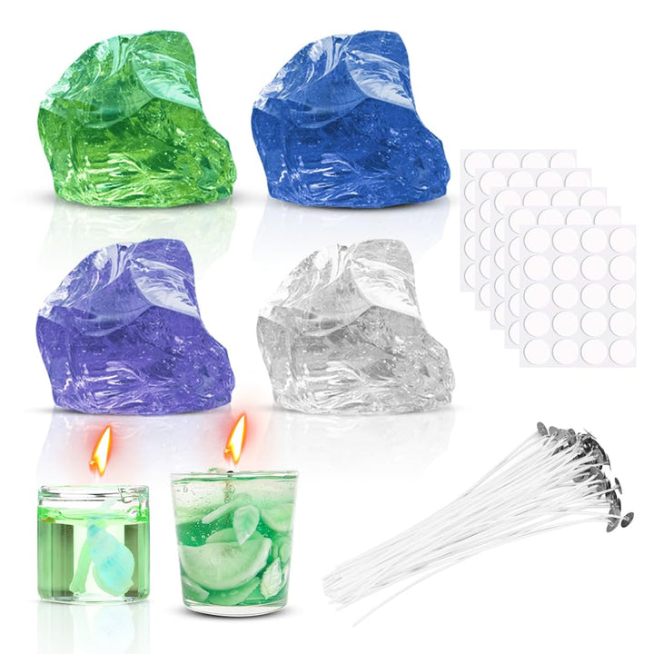 RANJIMA Gel Wachs Kerze Making Kit, Gelee Wachs DIY Kerze Machen Handgefertigte Material Crystal für