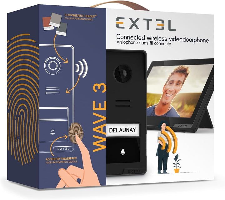 EXTEL Wave 3 Funk-Video-Türsprechanlage 2K mit Fingerabdruck
