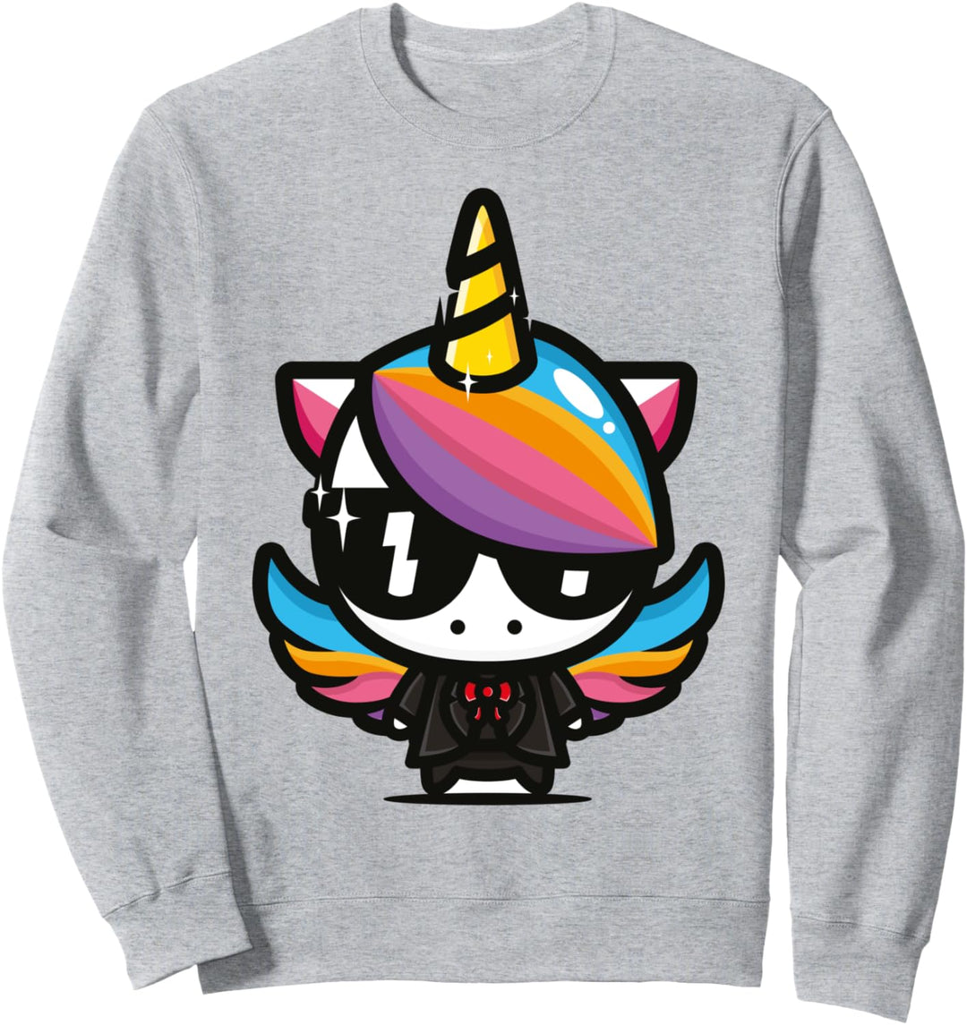 schönes Regenbogen Metal Rock Einhorn Sweatshirt
