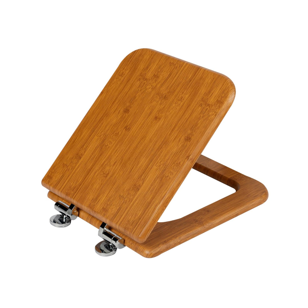 MDF-Toilettensitz, Klodeckel Holz, Premium Quadrat-Förmig Toilettendeckel Mit Soft-Close-Mechanismus
