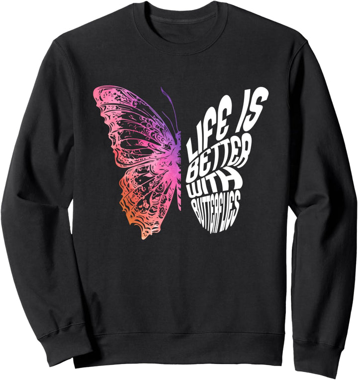 Leben mit Schmetterlingen Natur Wildtiere Insekten Sweatshirt
