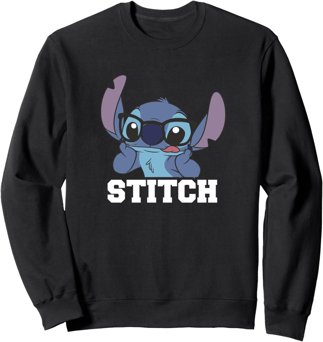 Disney Lilo & Stitch With Glasses Funny Face Sweatshirt