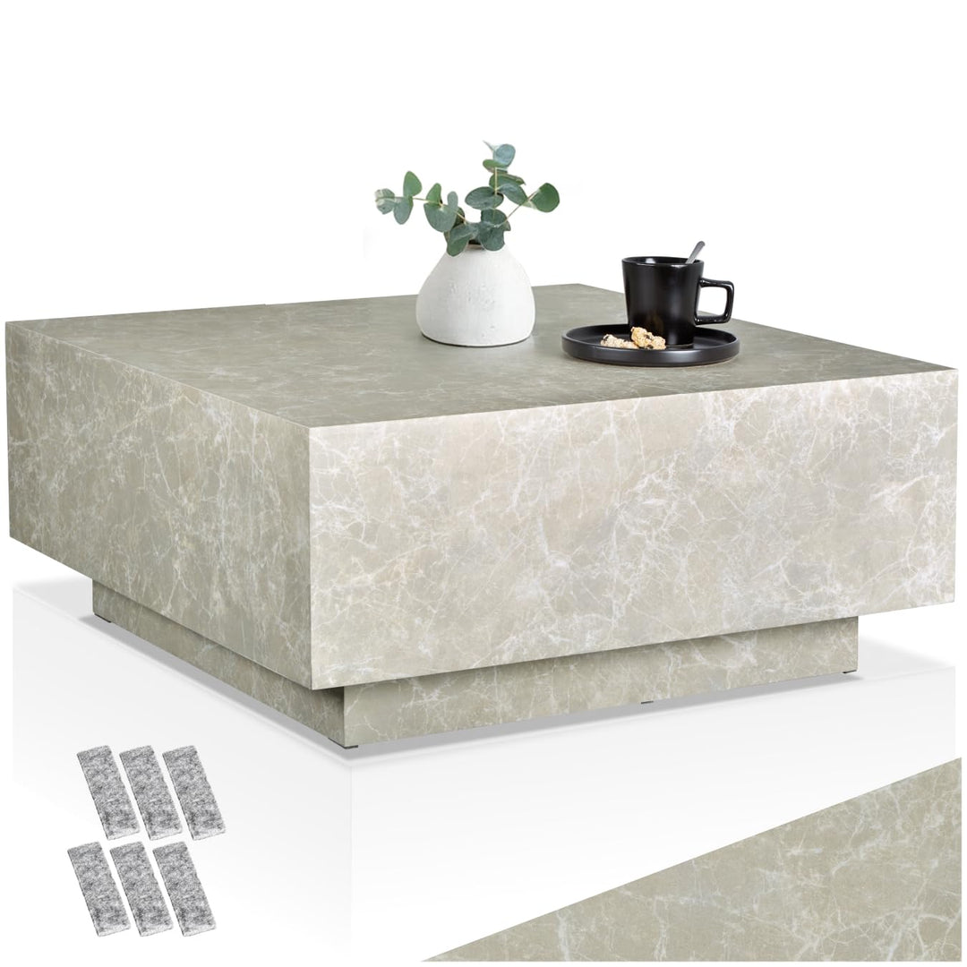 tectake® Couch Tisch, Room Decor in Travertin Steinoptik, Tisch Wohnzimmer, moderner Couchtisch, Bei