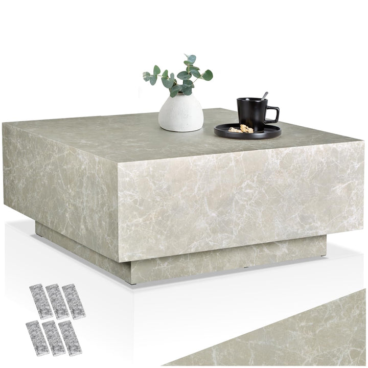 tectake® Couch Tisch, Room Decor in Travertin Steinoptik, Tisch Wohnzimmer, moderner Couchtisch, Bei