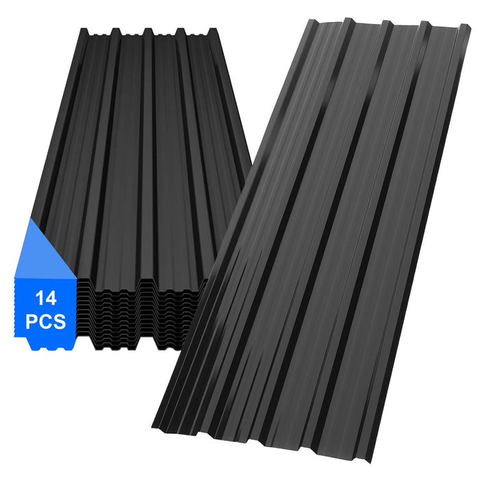 14er Set Trapezblech 110x46cm, 7m² verzinkt Profilblech Dachblech, Wellblech Platten für Dach, für d