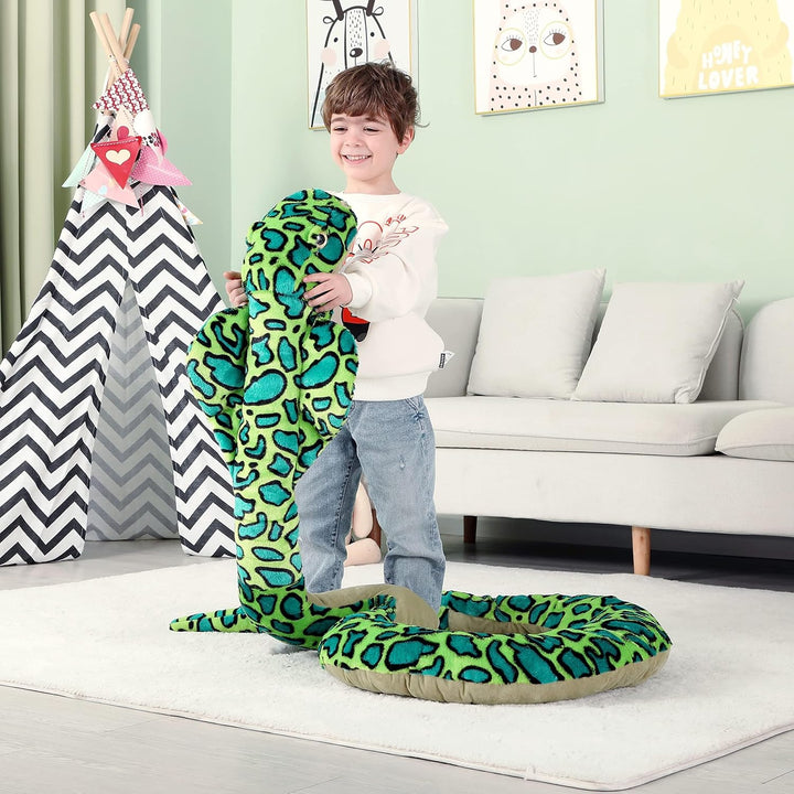 IKASA Gross Schlange Kuscheltier Riesen Stofftier,270cm Gross Kobra Plüschtier Riesige Plüsch Spielz