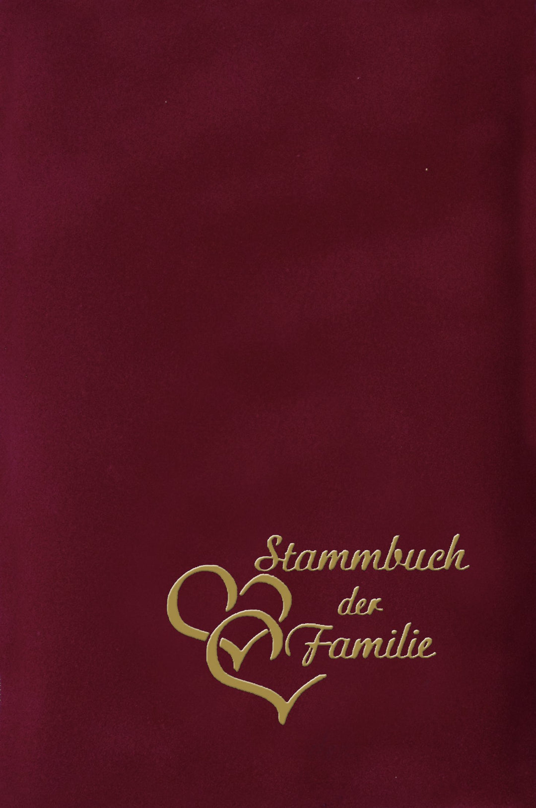 Stammbuch Herzen, Bordeaux, Velours, Herzprägung Gold, Stammbuchformat (61113 0015)