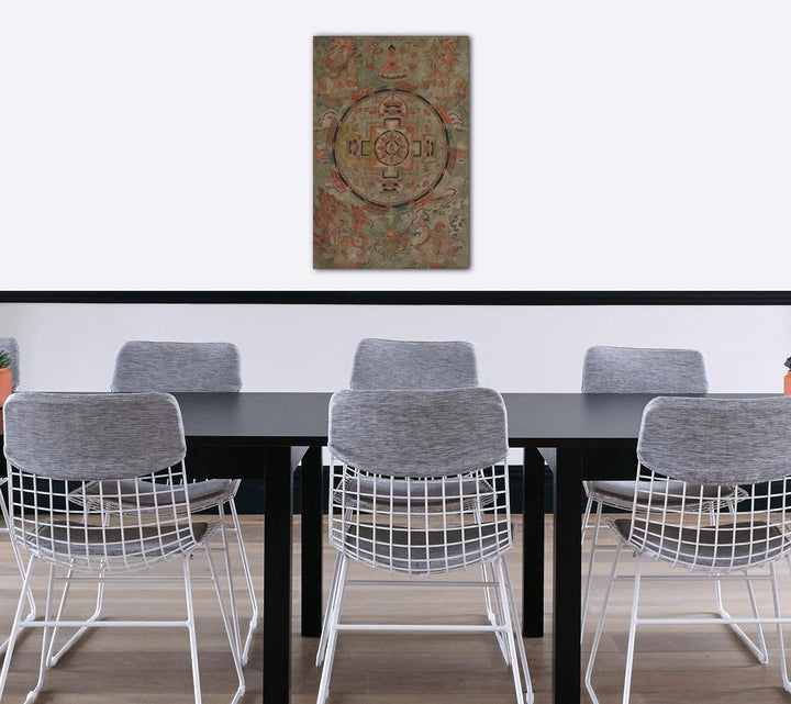Printed Paintings Leinwand (60x80cm): 19. Jahrhundert - Buddha von Bodhisattvas umgeben 60x80 cm, 60