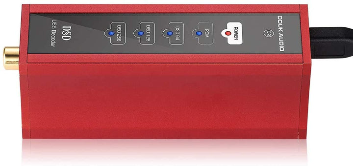 Douk Audio Q2 Mini DAC XMOS XU208 USB Audio Converter Coaxial Digital Interface DSD256 (Red), Red