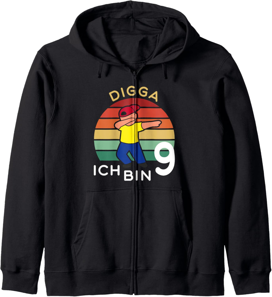 Dabbing Digga Cool Ich Bin 9 Jahre Deko Junge 9. Geburtstag Kapuzenjacke