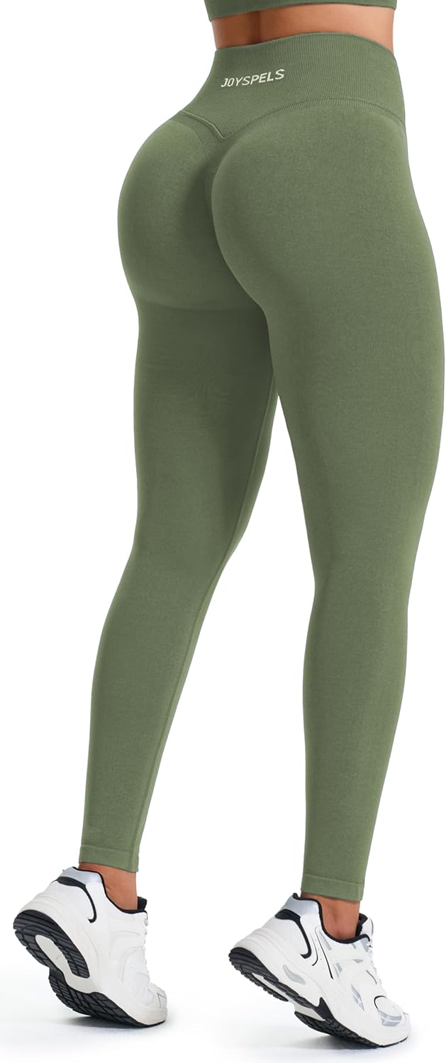 JOYSPELS Scrunch Butt Leggings Damen, Gym V Förmige Bund High Waist Sport Booty Lifting Po Push Up S