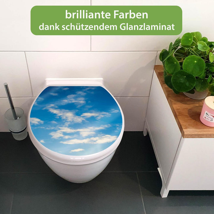 banjado Toilettendeckel mit Absenkautomatik 44,5x37cm - Soft Close Toilettensitz - WC Sitz mit Absen