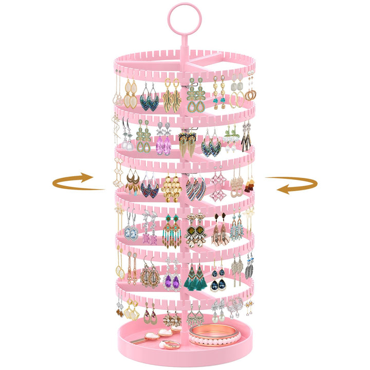 Drehender Ohrring Ständer Halter Organizer Display mit Metalltablett, 6-Stufiger Ladies Verstellbare