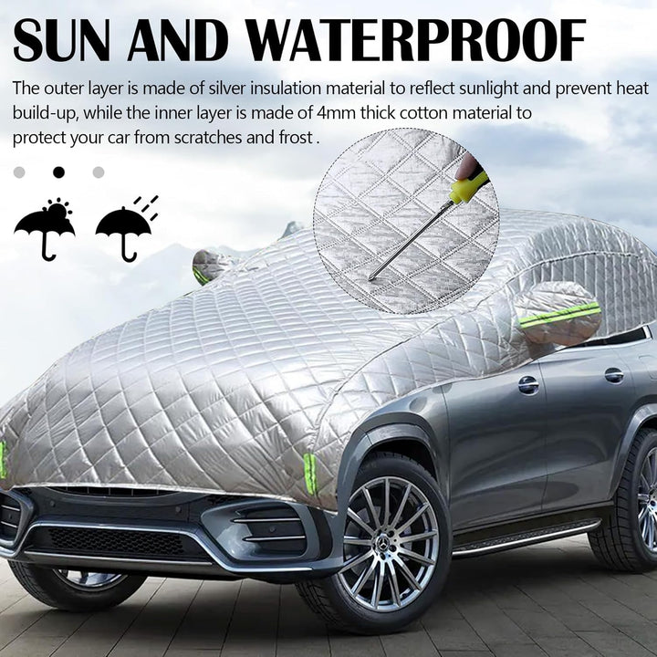 Autoabdeckung, 520x240cm Halbgaragenabdeckung Hagelschutz Auto Hageldecke für Autos Frontscheibenabd