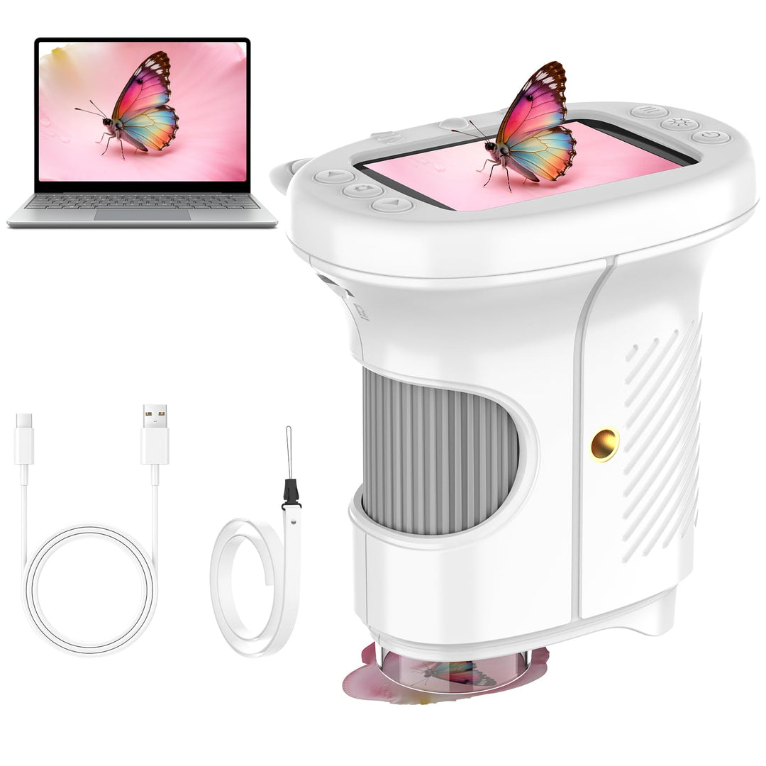 Handmikroskop für Kinder, 1000X Zoom Digitales USB-Mikroskope mit 2,4-Zoll-IPS-Bildschirm, Tragbare