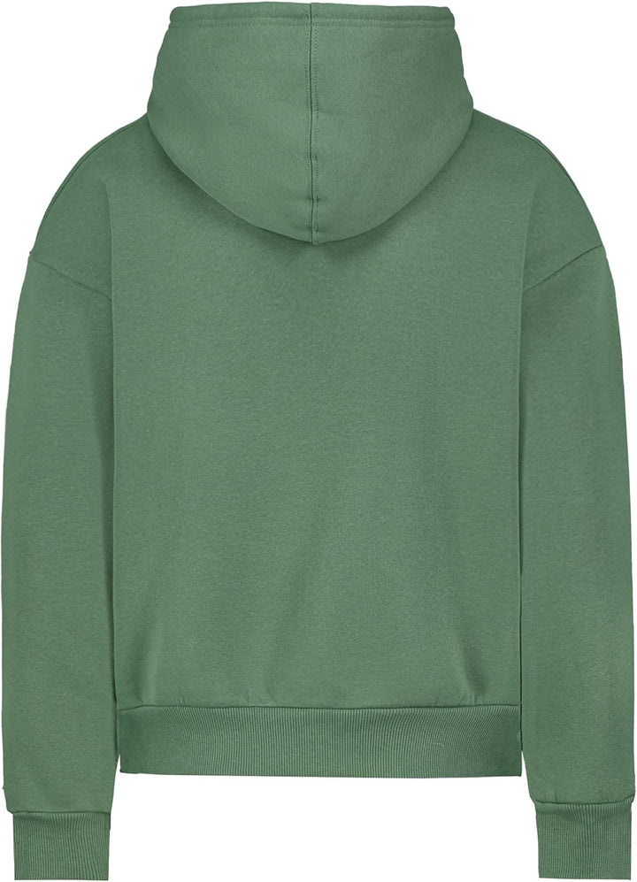 Sublevel Damen Basic Pullover Hoodie mit Mini-Print XS Grün, XS Grün