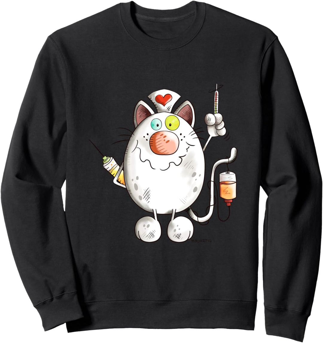 Krankenpfleger Katze für Krankenschwestern Ärzte Heilberufe Sweatshirt