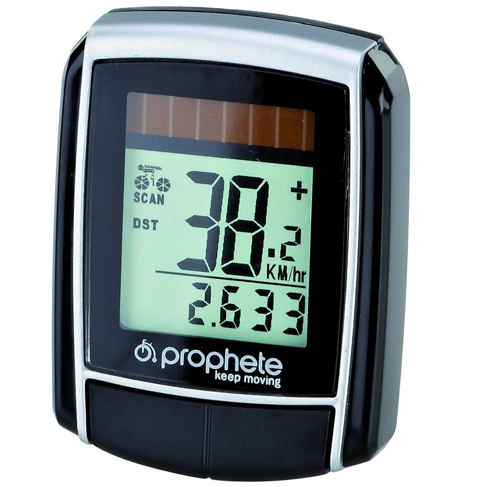 Prophete Solar Funk Fahrrad-Computer Fahrradcomputer, schwarz, L