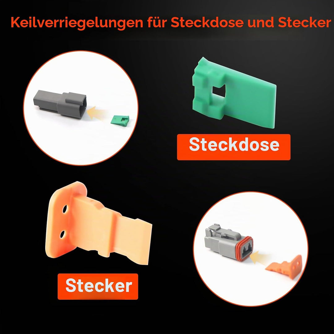 Deutsch Stecker Kit, 924Pcs Terminal Kit, 2 3 4 6 8 12 Pin-Steckverbinder, Wasserdichter DT Steckver