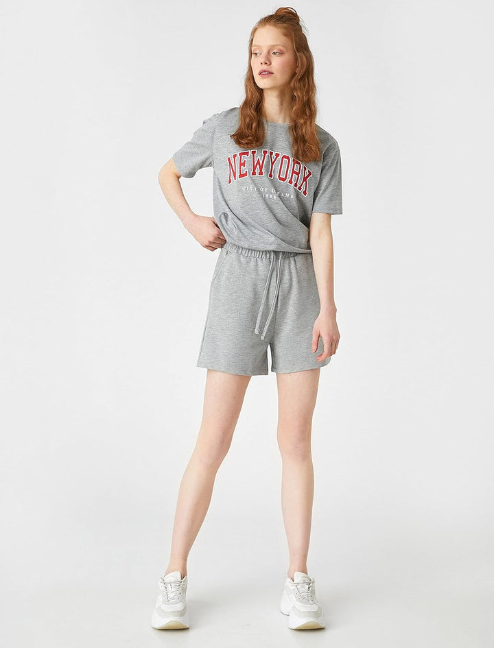 Koton Damen Elastic Waist Pocket Shorts M Light Grey (Krm), M Light Grey (Krm)